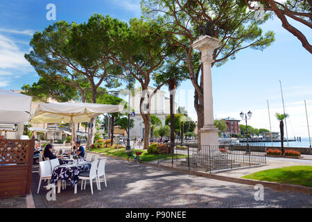 TOSCOLANO-MADERNO, ITALY - SEPTEMBER 18, 2016: Beautiful views of Toscolano-Maderno, a town and comune on the West coast of Lake Garda, in the provinc Stock Photo