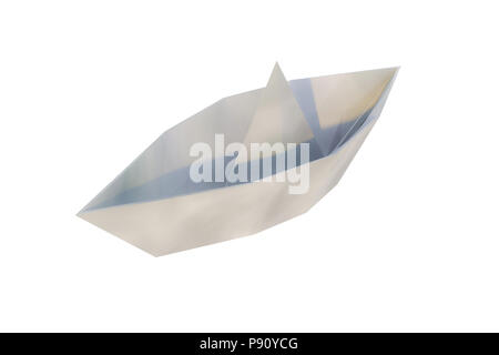 paper boat isolated on white background 3d illustration Stock Photo