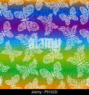 Seamless Pattern, Butterflies Stock Vector