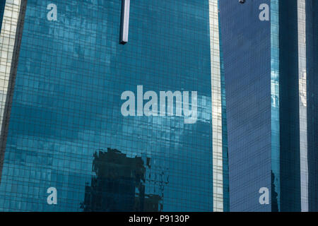 Modern Commercial Skyscraper Office Building Glass Facade Closeup Details Stock Photo