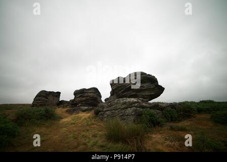 The Nelson's Monument, the three ships at Birchen Edge in Baslow, the Peak District Stock Photo