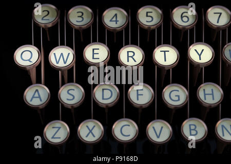 Qwerty typewriter keys. 3d render Stock Photo