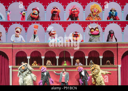 The O2 Arena, UK. 13th July 2018,The opening sequence of The Muppets Take The O2, Peninsula Square, London. © Jason Richardson / Alamy Live News Stock Photo