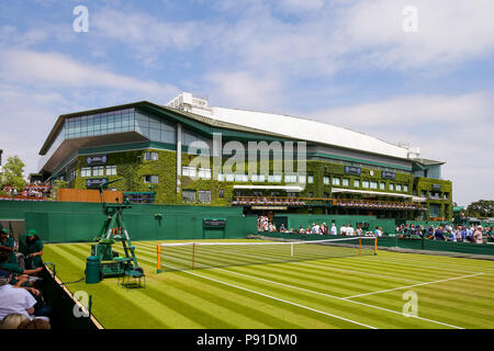 Centre Court, JULY 12, 2018 - Tennis : A general view of  Centre Court during the Wimbledon Lawn Tennis Championships at the All England Lawn Tennis and Croquet Club in London, England. (Photo by AFLO) Stock Photo