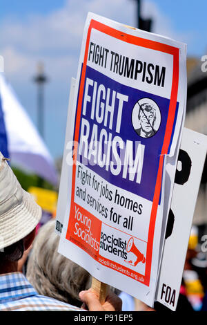 London, UK, 13 July 2018. The Trump Protest in London on 13th July 2018 Credit: Jeremy Hoare/Alamy Live News Stock Photo