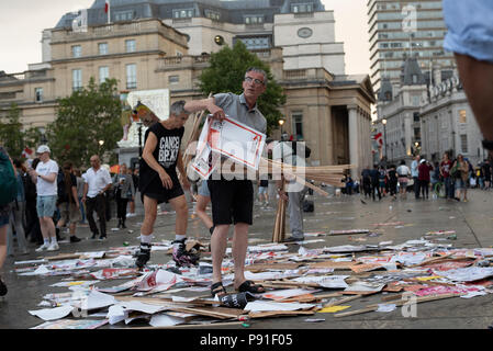 London, UK, 13 July 2018. The aftermath of the Donald Trump protests in central London Credit: Noora Manty/Alamy Live News Stock Photo