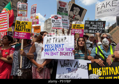 London, UK, July 14th 2018: Large crowds of protesters gather in central London to demonstrate against President Trump's visit to the UK Credit: Ink Drop/Alamy Live News Credit: Ink Drop/Alamy Live News Stock Photo