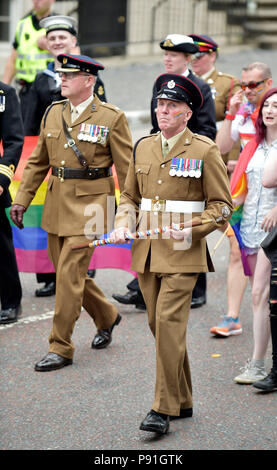 PRIDE Glasgow 2018 PICTURED leading the walk up St Vincent St, Glasgow is First Minister of Scotland Nicola Sturgeon. Stock Photo