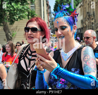 Bristol, UK, 14 July 2018. Gay Pride events around Bristol celebrate LGBTQ pride Credit: Charles Stirling/Alamy Live News Stock Photo