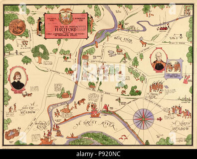The map of pioneer Hartford : founded 1636, incorporated 1784, showing ...