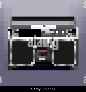 Stock vector illustration boombox. Tape recorder. Record player. Retro, Rastafarian, reggae. EPS 10 Stock Vector