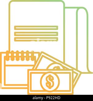 documents with calendar and money Stock Vector