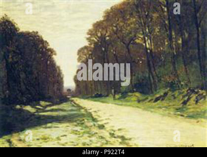 クロード・モネ、Road in the Forest of Fontainebl Road in the Forest of Fontainebleau Stock Photo - Alamy