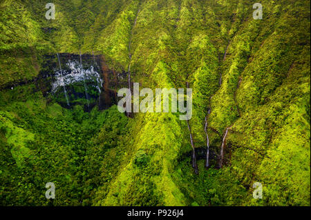 Mount Waialeale known as the wettest spot on Earth, Kauai, Hawaii Stock Photo