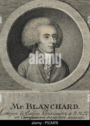 Head-and-shoulders portrait of French balloonist, Jean-Pierre Blanchard. 1780-1800 Stock Photo