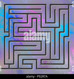 Maze 3d illustration. Labyrinth game for kids Stock Photo