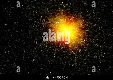 Star blast on black background. Big bang illustration Stock Photo