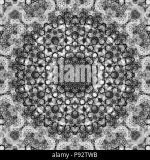 Mandala fractal texture, black and white intensity map, 3D rendering Stock Photo