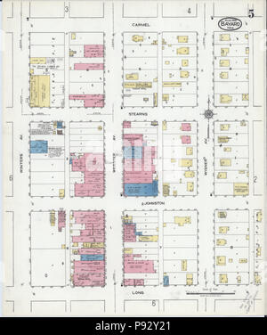 492 Sanborn Fire Insurance Map from Bayard, Morrill County, Nebraska. LOC sanborn05146 001-5 Stock Photo