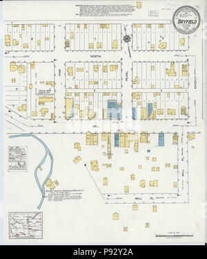 492 Sanborn Fire Insurance Map from Bayfield, La Plata County, Colorado. LOC sanborn00954 002 Stock Photo