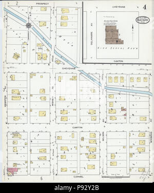 492 Sanborn Fire Insurance Map from Bayard, Morrill County, Nebraska. LOC sanborn05146 001-4 Stock Photo