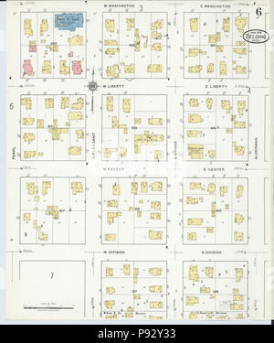 492 Sanborn Fire Insurance Map from Belding, Montcalm County, Michigan. LOC sanborn03922A 006-6 Stock Photo