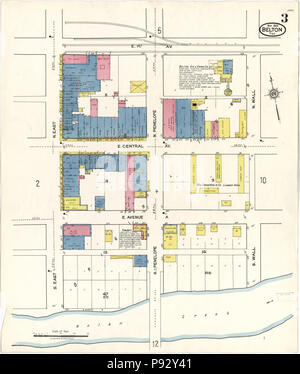 492 Sanborn Fire Insurance Map from Belton, Bell County, Texas. LOC sanborn08428 007-3 Stock Photo