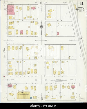 499 Sanborn Fire Insurance Map from Greeley, Weld County, Colorado. LOC sanborn01009 008-11 Stock Photo