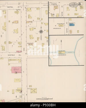 499 Sanborn Fire Insurance Map from Greenwood, Clark County, Wisconsin. LOC sanborn09567 003-3 Stock Photo