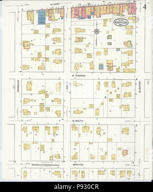 499 Sanborn Fire Insurance Map from Hartford, Van Buren County, Michigan. LOC sanborn04035 004-5 Stock Photo