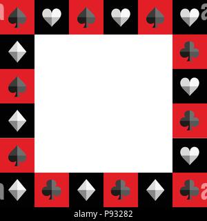 Card Suit Chess Board Red and Black Border Vector Illustration Stock Vector