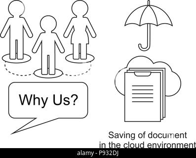 Thin line ogistics icons. Technology. Saving of documents in environment cloud Stock Vector