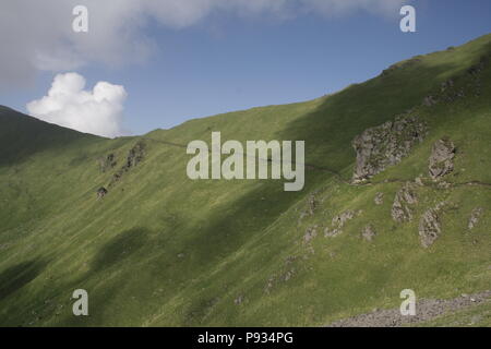 Beautiful Himalayan mountains as seen during Roopkund trek in Uttarakhand Stock Photo