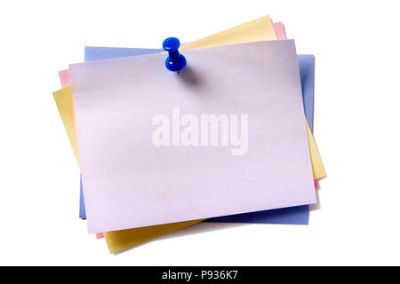 Several sticky post notes different colors Stock Photo