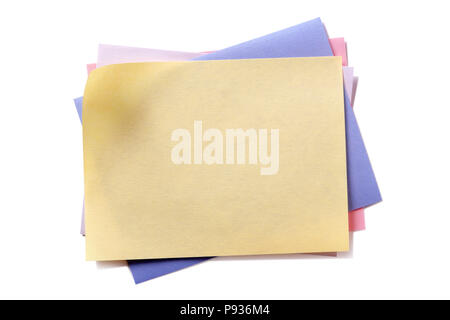 Several sticky post notes different colors Stock Photo