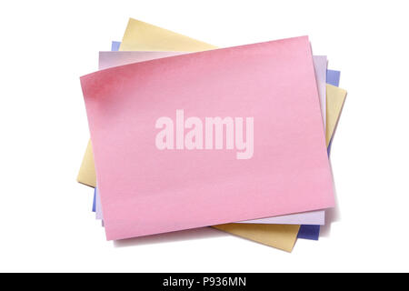 Several sticky post notes different colors Stock Photo