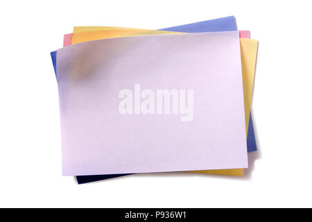 Several sticky post notes different colors Stock Photo