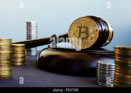 Crypto regulation law. Ban cryptocurrency. Stock Photo