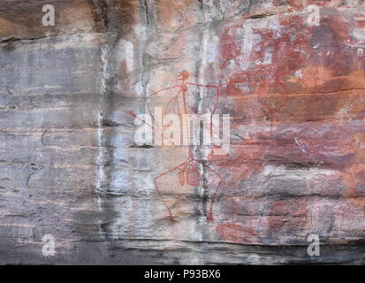 Ubirr, Australia - Jun 15, 2018. Aboriginal Art on the rock. Ubirr East Alligator region of Kakadu National Park in the Northern Territory Australia k Stock Photo