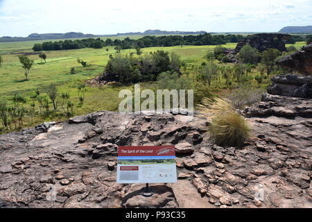 Ubirr, Australia - Jun 15, 2018. Aboriginal Art on the rocks. Ubirr East Alligator region of Kakadu National Park in the Northern Territory Australia  Stock Photo