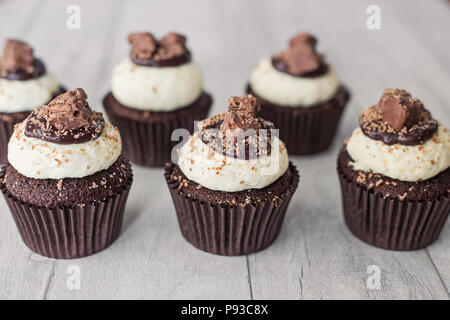 Chocolate and vanilla cup cakes Stock Photo