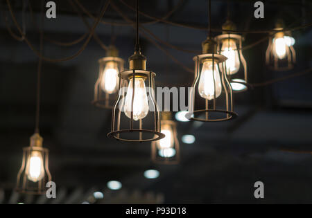 Lighting from many light bulb interior decoration Stock Photo