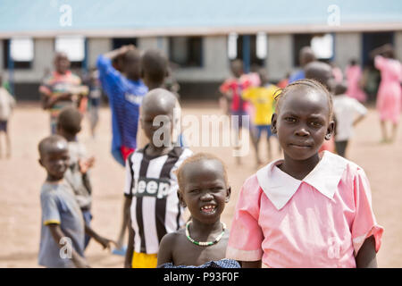 Kakuma, Kenya - Young students at a schoolyard in Kakuma refugee camp. Stock Photo