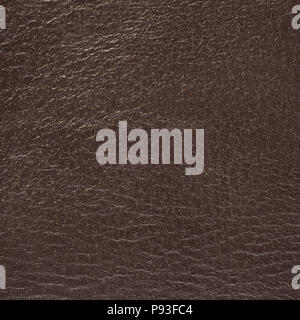 Brown leather texture. Square, close up Stock Photo