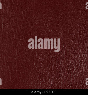 Red leather texture. Square, close up Stock Photo