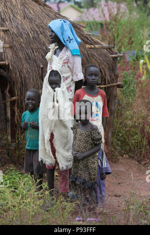 Adjumani, Uganda - Ugandan government's settlement program for refugees from South Sudan. Stock Photo
