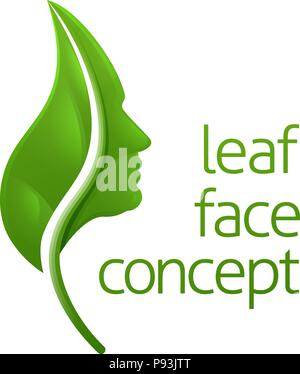Leaf Face Concept Stock Vector