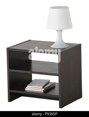 Black bedside table isolated on white background. Include clipping path Stock Photo