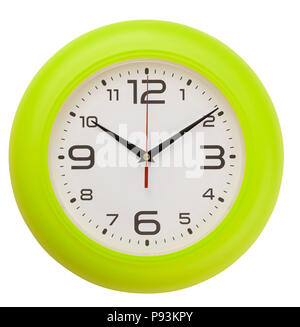Wall clock isolated on white background. Include clipping path. Stock Photo