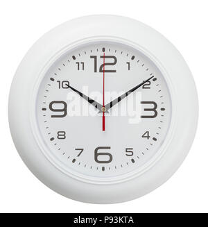 Wall clock isolated on white background. Include clipping path. Stock Photo